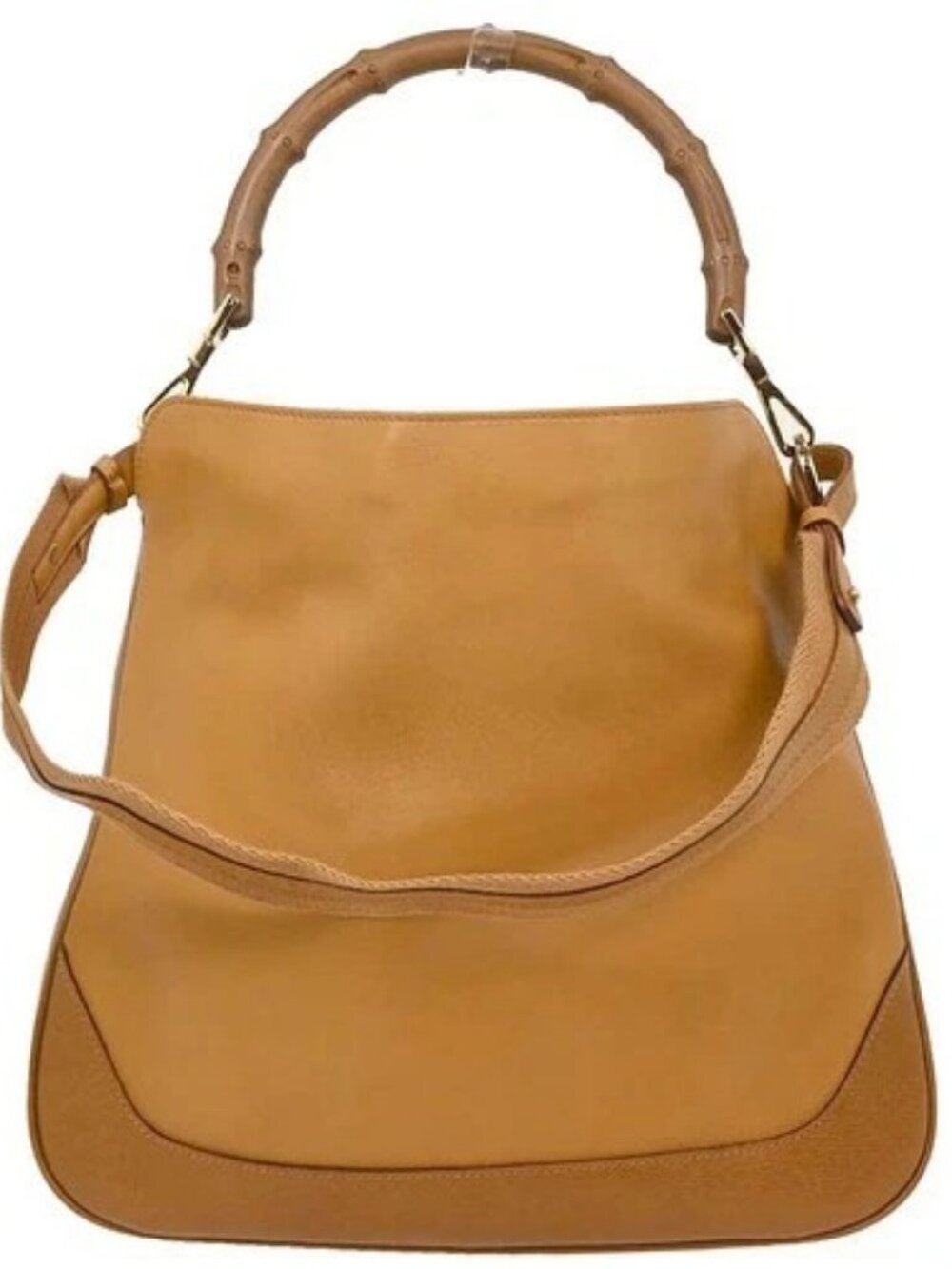 Gucci Brown Leather Bamboo 2way Handbag 001・4095 002058 166415